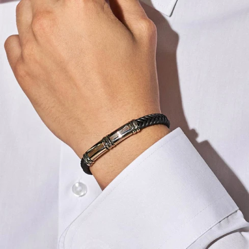 Мъжки гривна от 925 Сребро - с форма