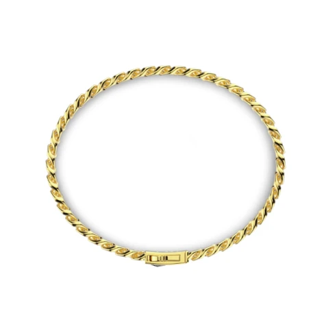 Мъжки гривна от 925 Сребро - с форма - - Златно PVD покритие