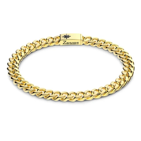 Мъжки гривна от 925 Сребро - с форма - - Златно PVD покритие