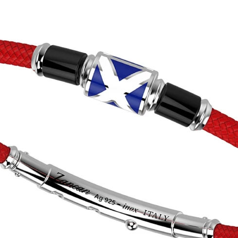 Мъжки гривна от 925 Сребро - с форма Други - - Сив/Черен