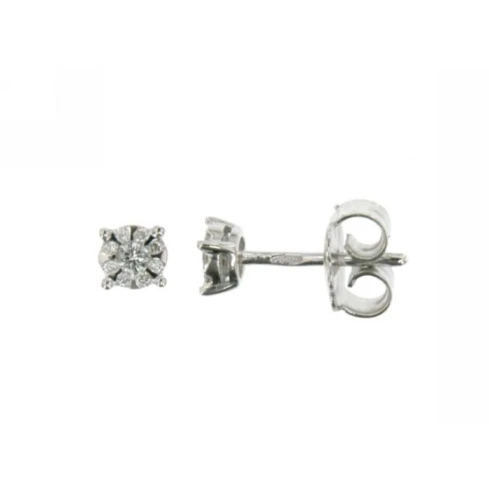 Дамски обеци от 18K Злато Бяло - с форма - Диаманти