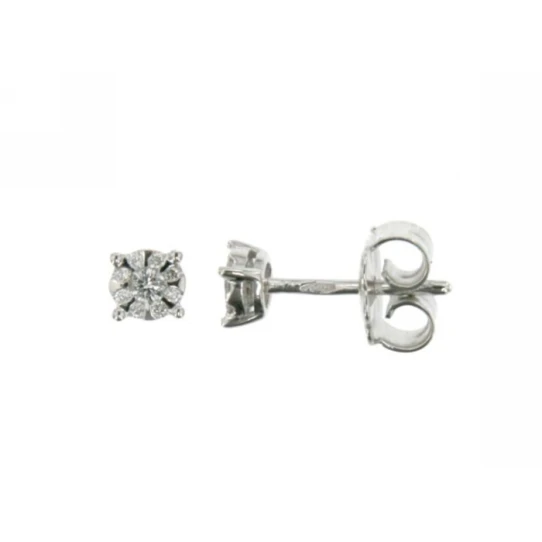 Дамски обеци от 18K Злато Бяло - с форма - Диаманти