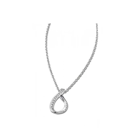 Дамски колие от 316l Медицинска стомана - с форма Безкрайност - Цирконий - Сив
