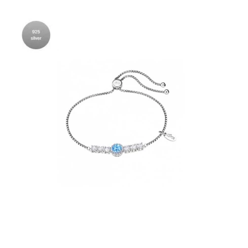 Дамски гривна от 925 Сребро - с форма Други - Кристали - Син