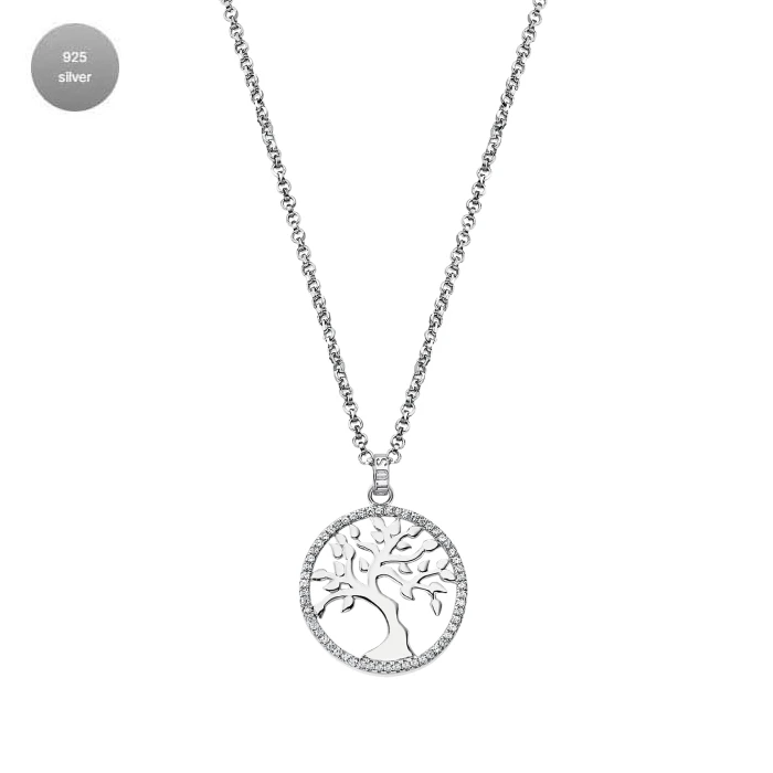 Дамски колие от 925 Сребро - с форма - - Сив