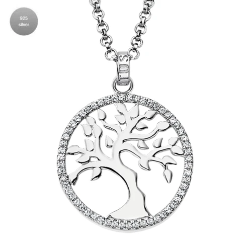 Дамски колие от 925 Сребро - с форма - - Сив