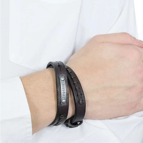 Мъжки гривна от 316l Кожа - с форма