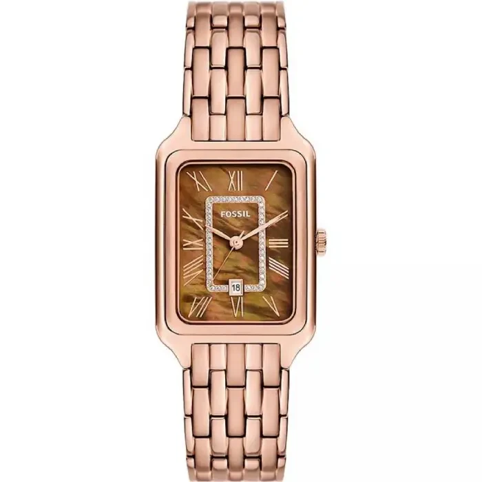 Дамски ръчен часовник с кварцов механизъм - корпус от Стомана - Стоманена верижка - цвят Седеф Розово Злато