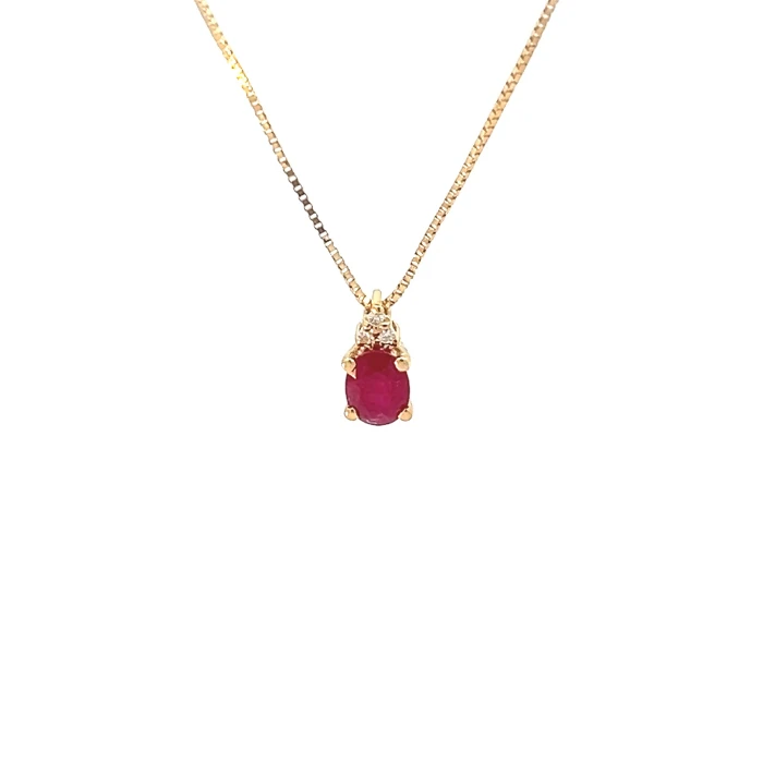 Дамски пръстен от 14K Злато Жълто - с форма - Рубин Диаманти - 14K Жълто злато / Рубин