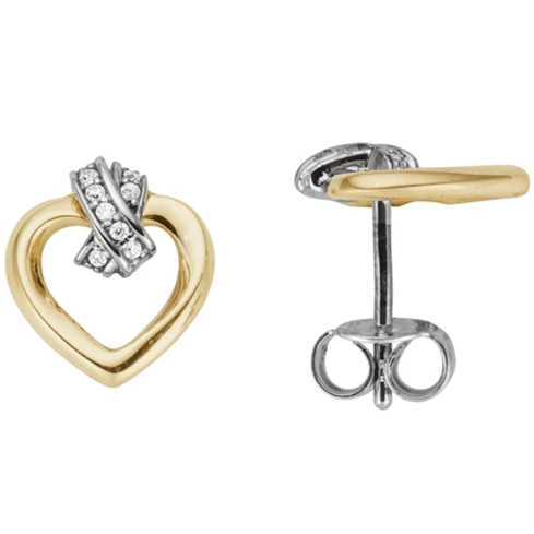 Дамски обеци Burkhardt &amp; Bischoff 738075 от 14K Злато - с форма - - 14к бяло и жълто злато