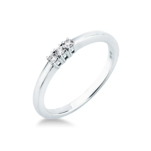 Дамски пръстен от 18K Злато Бяло - с форма - Диаманти