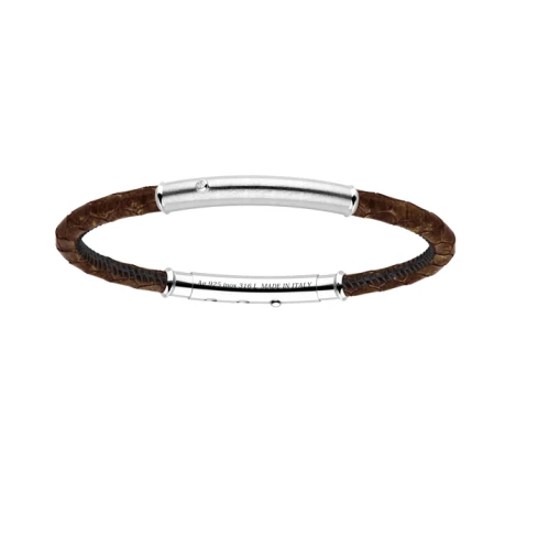 Мъжки гривна от 925 Сребро - с форма Въже - - Сив