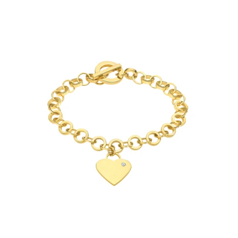 Дамски гривна от Медицинска стомана - с форма Сърце - Цирконий - IP покритие