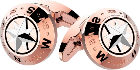 Мъжки ботунели от 316l Медицинска стомана - с форма Компас - - Розово злато