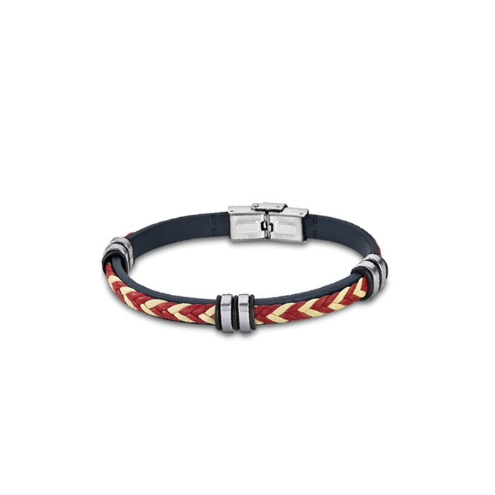 Мъжки гривна от 316l Медицинска стомана - с форма Други - - Червен / Бежов / Черен