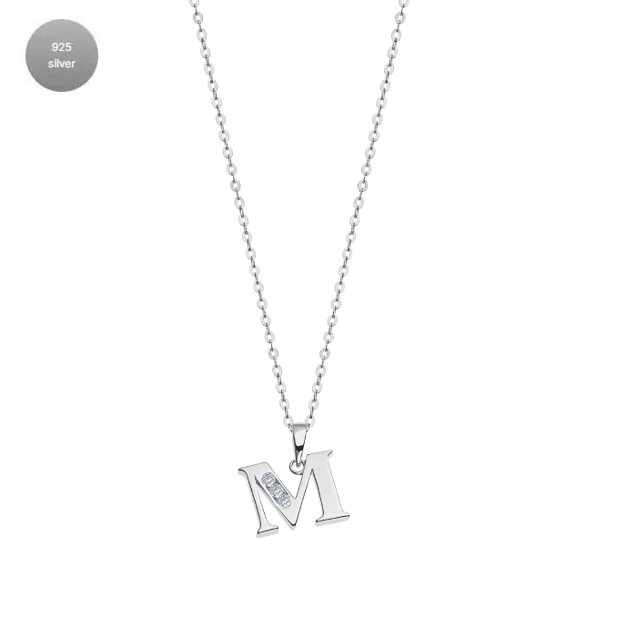 Дамски колие от 925 Сребро - с форма - - Сив