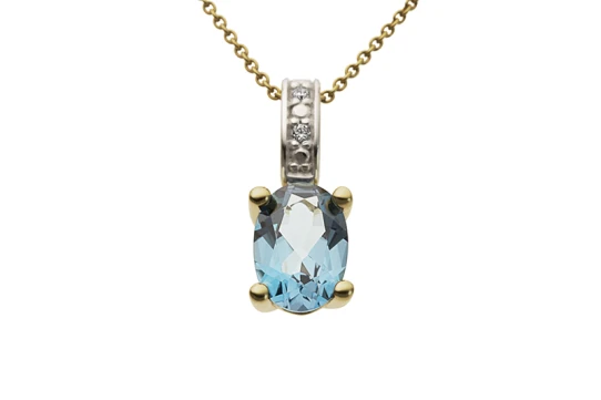 Дамски висулка от 14K Злато Жълто - с форма - Топаз Диаманти