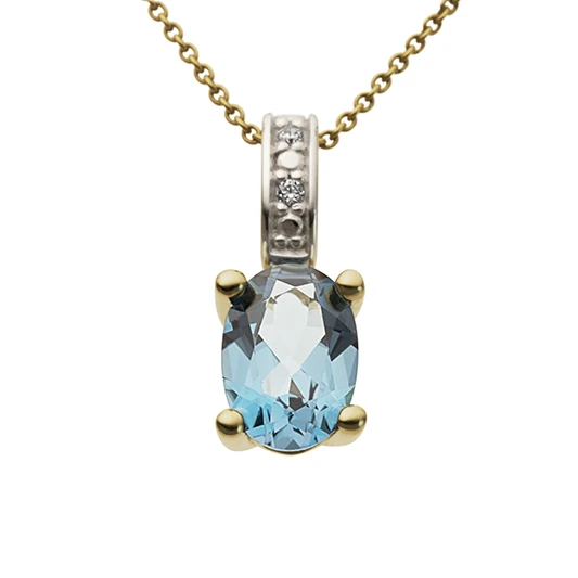 Дамски висулка от 14K Злато Жълто - с форма - Топаз Диаманти