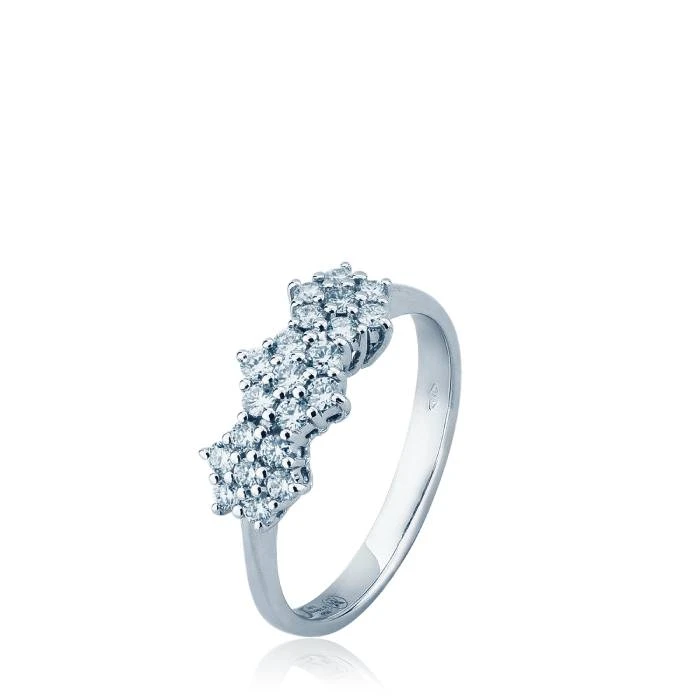 Дамски пръстен от 18K Злато Бяло - с форма - Диаманти