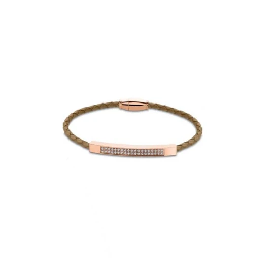 Дамски гривна от 316l Медицинска стомана - с форма Други - Кристали - PVD покритие от 18К розово злато