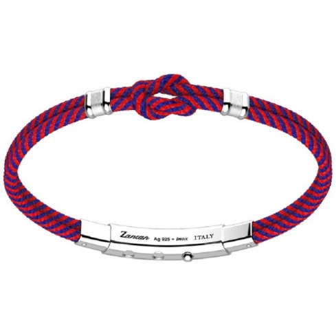 Мъжки гривна от 925 Сребро - с форма Други - - Червен / Син