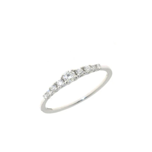 Дамски пръстен от 18K Злато Бяло - с форма - Диаманти