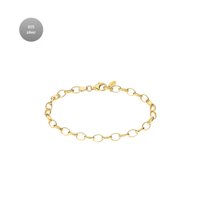 Дамски гривна от 925 Сребро - с форма Верига - - Златно PVD покритие