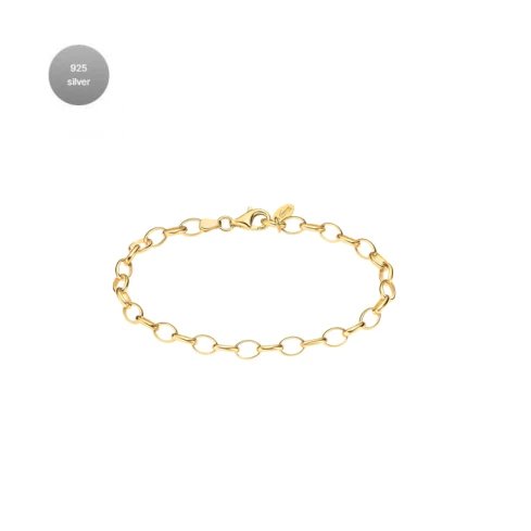 Дамски гривна от 925 Сребро - с форма Верига - - Златно PVD покритие