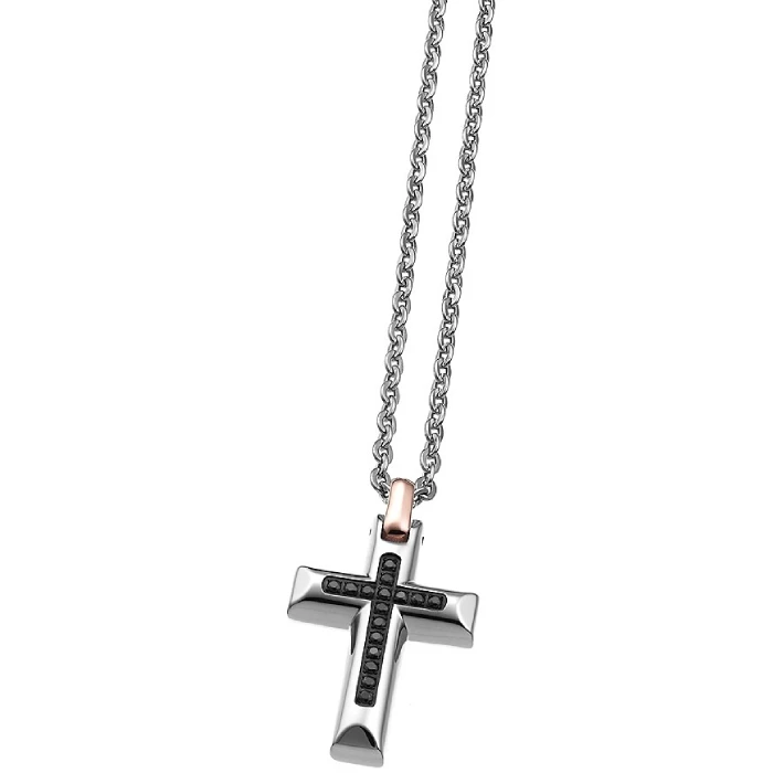 Мъжки колие от 316l Медицинска стомана - с форма Кръст - Шпинел