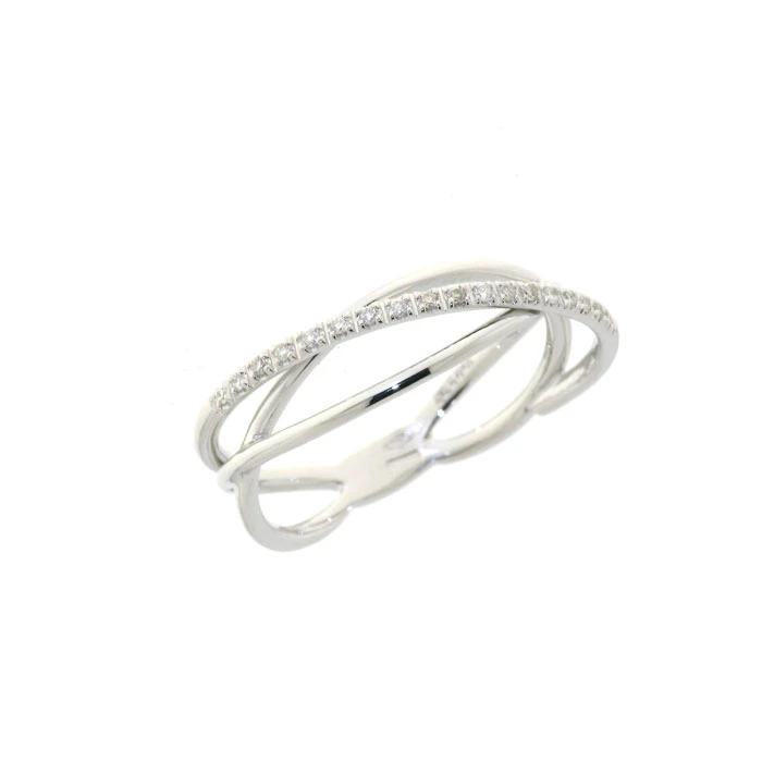 Дамски пръстен от 18K Злато Бяло - с форма - Диаманти