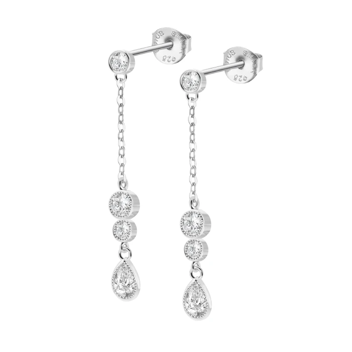 Дамски от 925 Сребро - с форма - - Сив