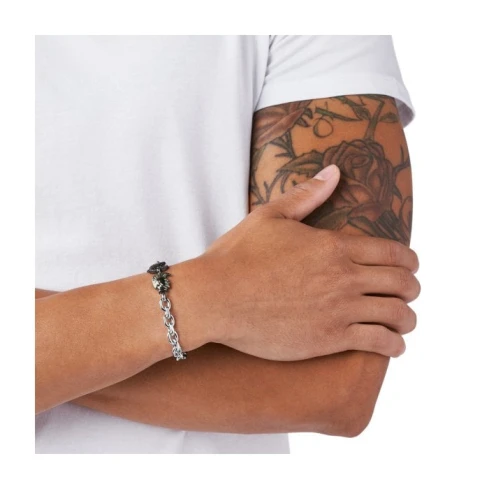 Мъжки гривна от 316l Медицинска стомана - с форма - - Сив