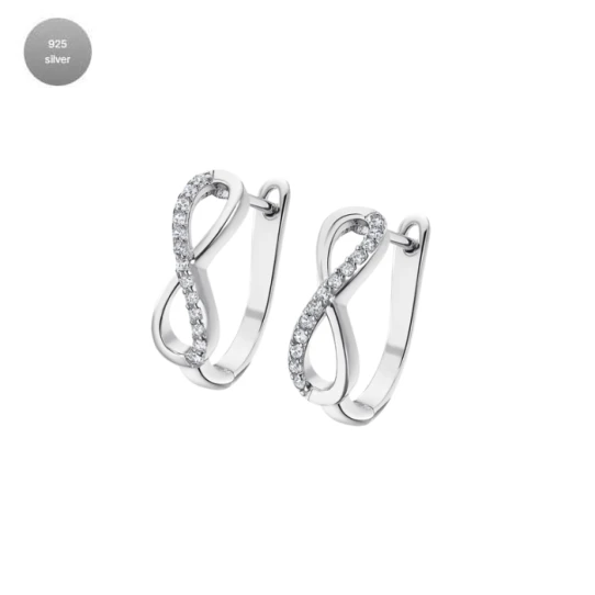 Дамски обеци от 925 Сребро - с форма - - Сив