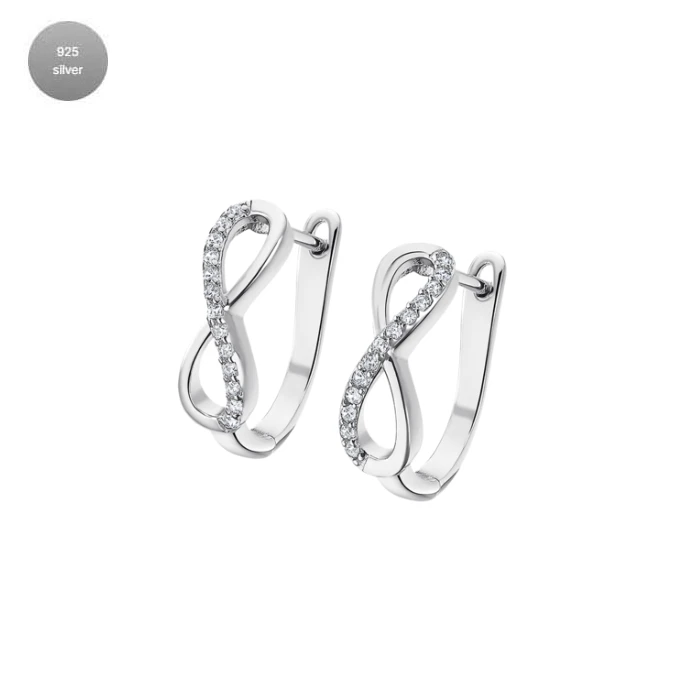 Дамски обеци от 925 Сребро - с форма - - Сив