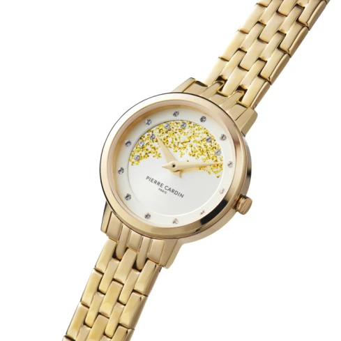 Дамски ръчен часовник с кварцов механизъм - корпус от Стомана - Стоманена верижка - цвят Бял