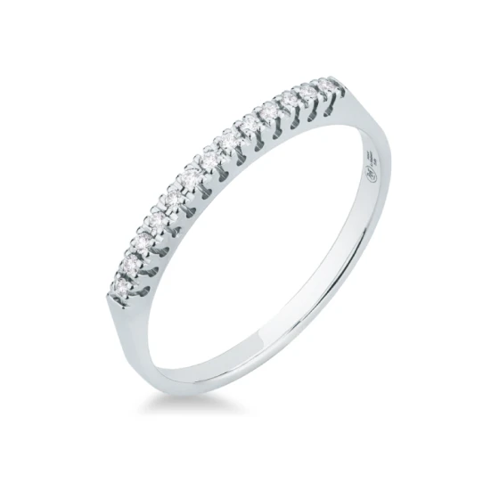 Дамски пръстен от 18K Злато Бяло - с форма - Диаманти