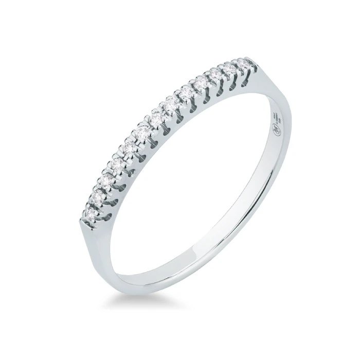 Дамски пръстен от 18K Злато Бяло - с форма - Диаманти