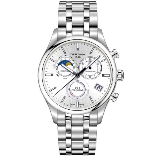 Мъжки ръчен часовник с кварцов механизъм - корпус от Стомана - Стоманена верижка - цвят Сребрист Сив