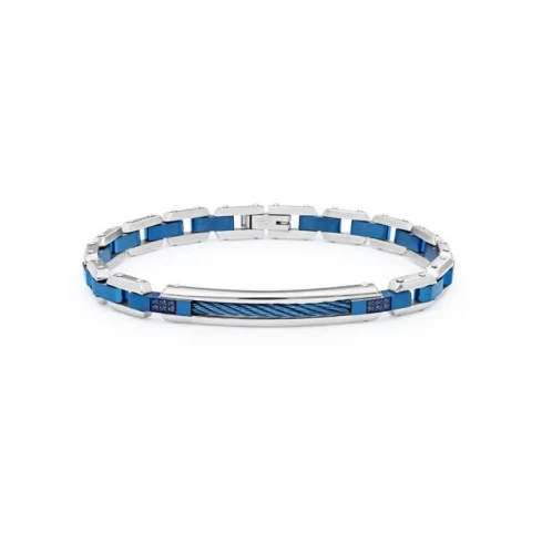 Мъжки гривна от 316l Сребро - с форма - Шпинел - Син