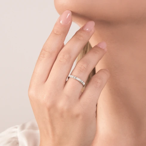 Дамски пръстен от 18K Злато Бяло - с форма - Диаманти