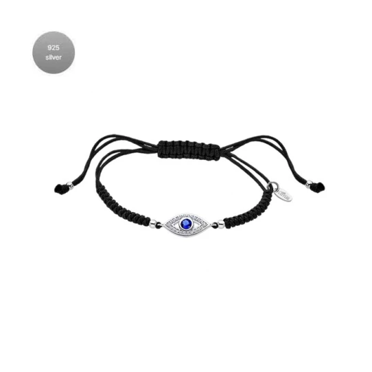 Дамски гривна от 925 Сребро - с форма Турско око - - Сив