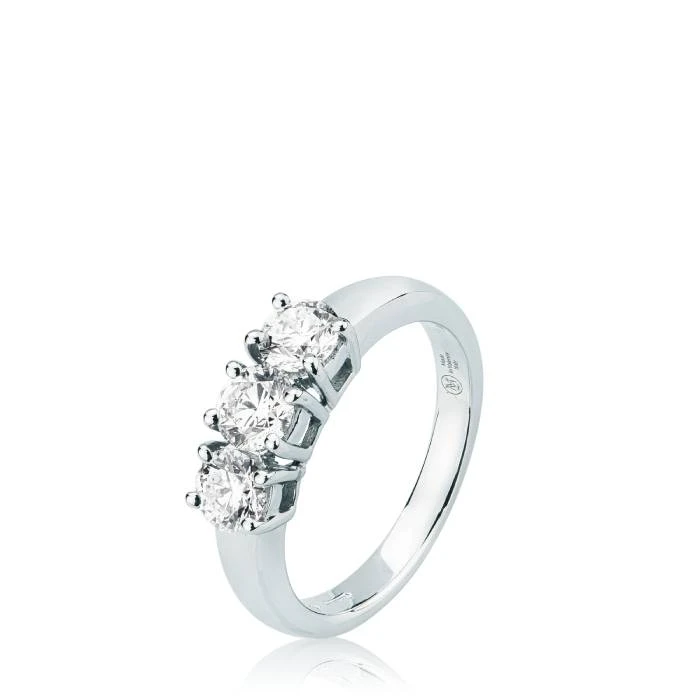 Дамски пръстен от 18K Злато Бяло - с форма - Диаманти