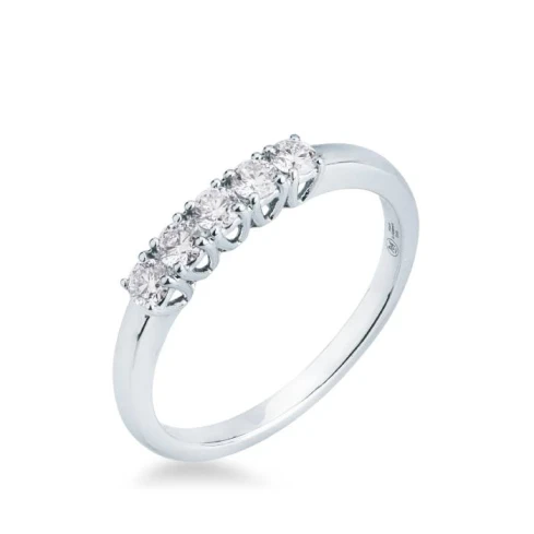 Дамски пръстен от 18K Злато Бяло - с форма - Диаманти