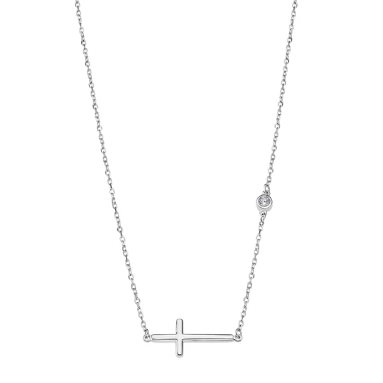 Дамски колие от 925 Сребро - с форма - - Сив