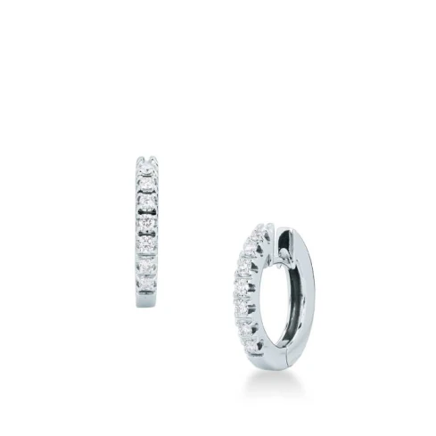 Дамски обеци от 18K Злато Бяло - с форма - Диаманти