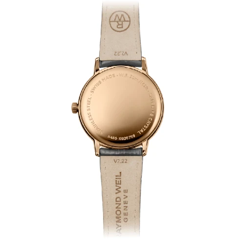 Мъжки ръчен часовник с кварцов механизъм - корпус от Стомана и злато 18К - Естествена кожа - цвят Розово Злато