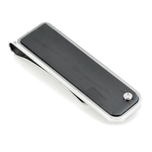 Мъжки щипка за пари от 316l Медицинска стомана - с форма - Цирконий