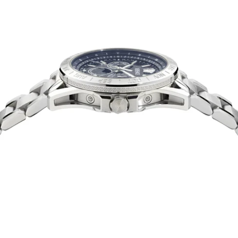 Мъжки ръчен часовник с кварцов механизъм - корпус от Стомана - Стоманена верижка - цвят Син Сив