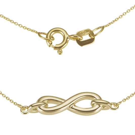 Дамски колие от 14K Злато Жълто - с форма Безкрайност