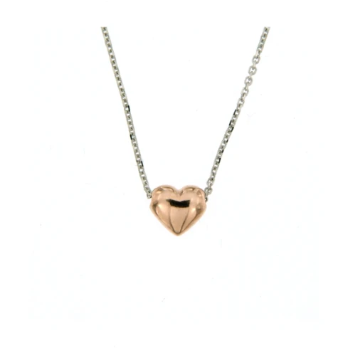 Дамски колие от 14K Злато Бяло и Розово - с форма Сърце